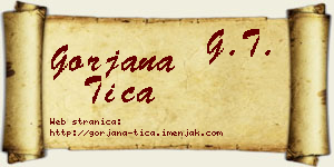 Gorjana Tica vizit kartica